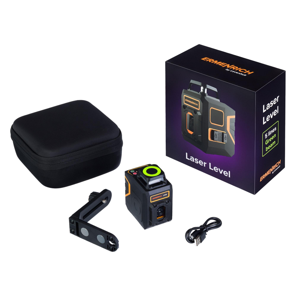 Лазерный уровень Ermenrich PLUS LN30, черный