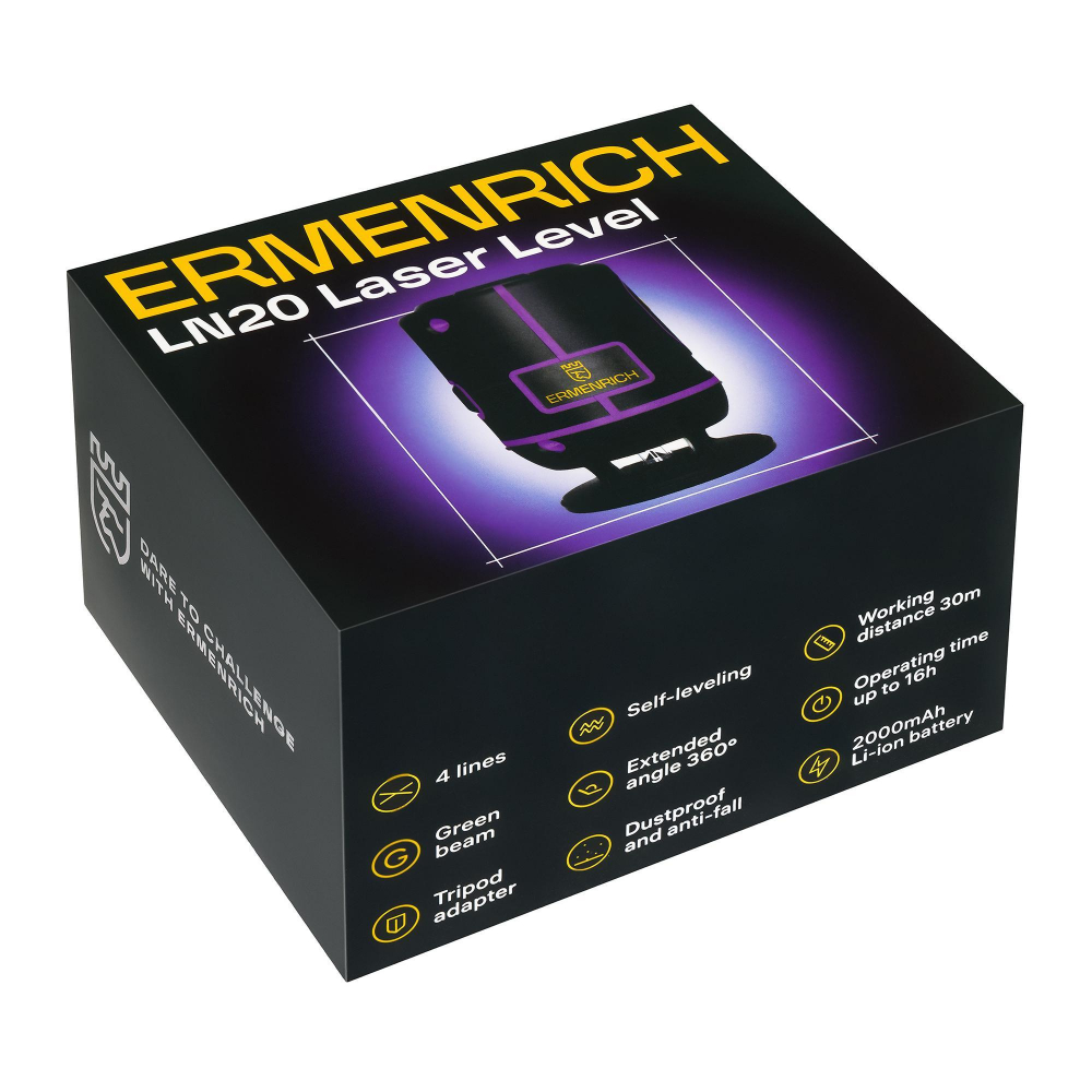 Лазерный уровень Ermenrich PLUS LN20, фиолетовый